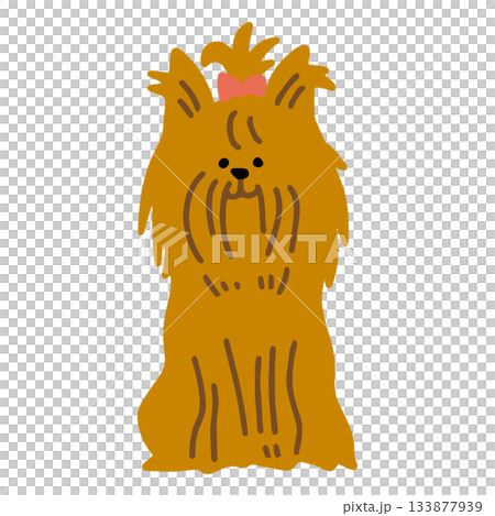 約克夏梗 - 手繪，輕鬆隨興的狗狗插畫 133877939