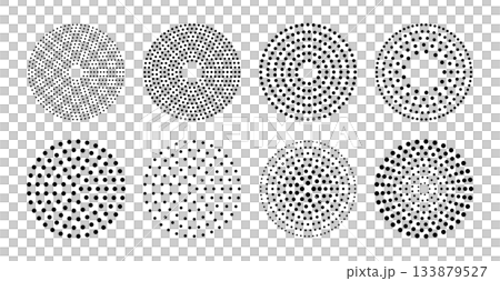 円形のドット素材　ハーフトーン　グラデーション 133879527