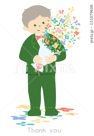 花束を贈る男性 133879606