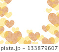 茶色と黄色のハート模様のイラスト背景 133879607