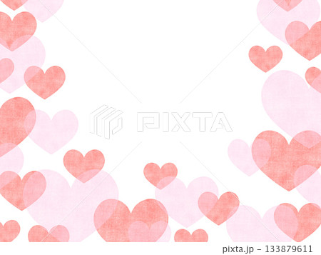 赤とピンクのハート模様のイラスト背景 赤とピンクのハート模様のイラスト背景 133879611