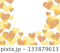 茶色と黄色のハート模様のイラスト背景 133879613