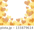 茶色と黄色のハート模様のイラスト背景 133879614