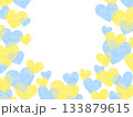 青と黄色のハート模様のイラスト背景 133879615