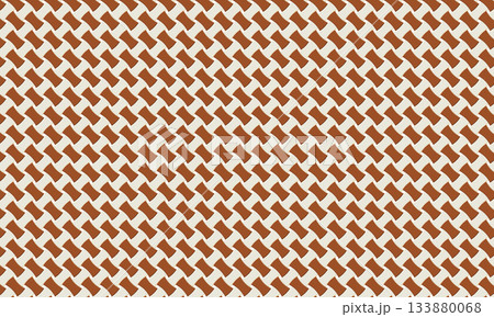 長方形を絞った図形のレンガのような茶色とベージュのバスケットウィーブ模様 長方形を絞った図形のレンガのような茶色とベージュのバスケットウィーブ模様 133880068