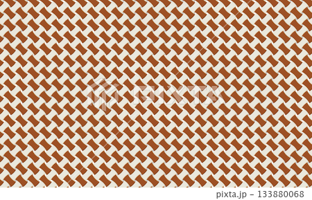 長方形を絞った図形のレンガのような茶色とベージュのバスケットウィーブ模様 長方形を絞った図形のレンガのような茶色とベージュのバスケットウィーブ模様 133880068
