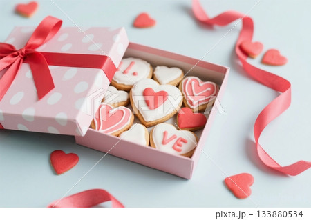 バレンタインの贈り物 アイシングクッキー AI バレンタインの贈り物 アイシングクッキー AI 133880534