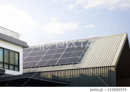 Eco House With Solar Roof 133880555