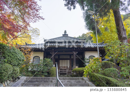 京都　安養寺　本堂と紅葉 133880845