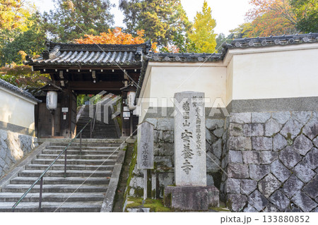 京都 安養寺 山門と紅葉 京都 安養寺 山門と紅葉 133880852