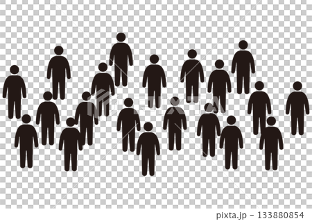 Silhouette illustration of a crowd of people Silhouette illustration of a crowd of people 133880854