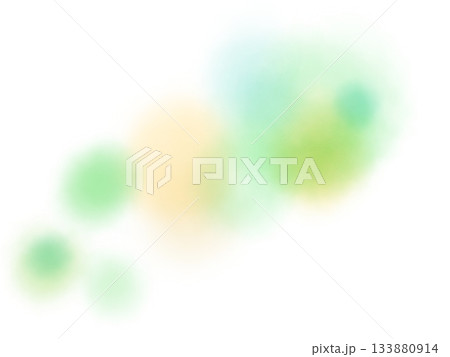 黄緑と黄色の淡い水彩のにじむテクスチャ素材	 133880914