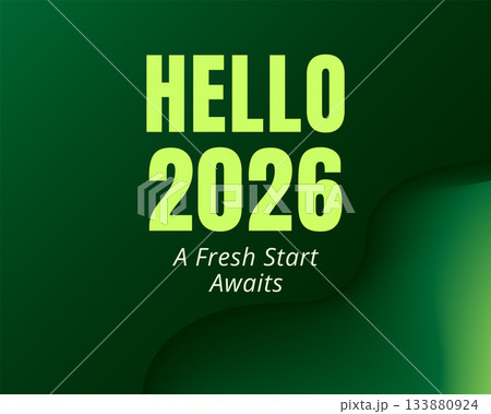 hello 2026 minimal new year greeting card 133880924