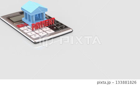 Financial Payment Calculation Banking Concept 3d render. 133881826