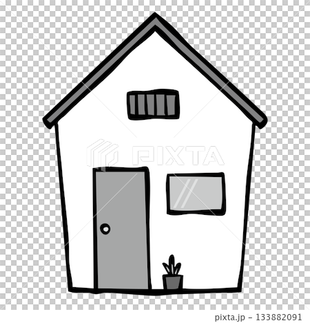 住宅 空き家 一戸建て モノクロ 住宅 空き家 一戸建て モノクロ 133882091