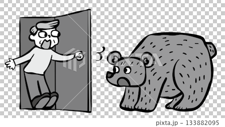 當我打開門時，裡面有一隻熊_單色熊雄性 133882095