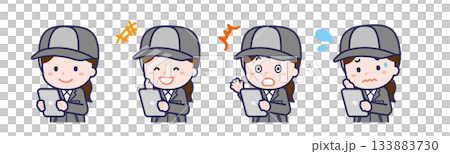 A female "factory worker" using a tablet 133883730