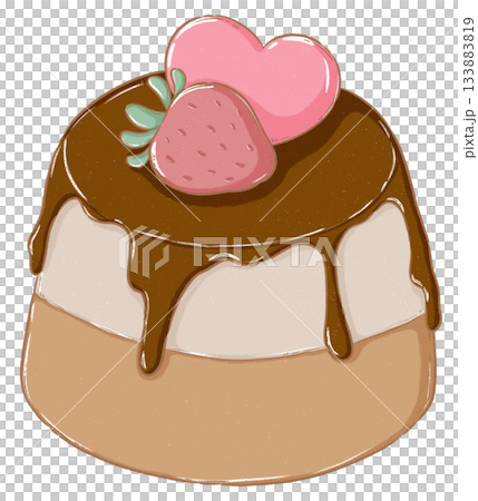 chocolate cake with pink heart chocolate cake with pink heart 133883819