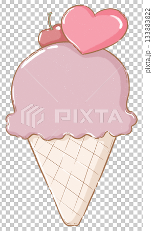 ice cream cone with hearts ice cream cone with hearts 133883822