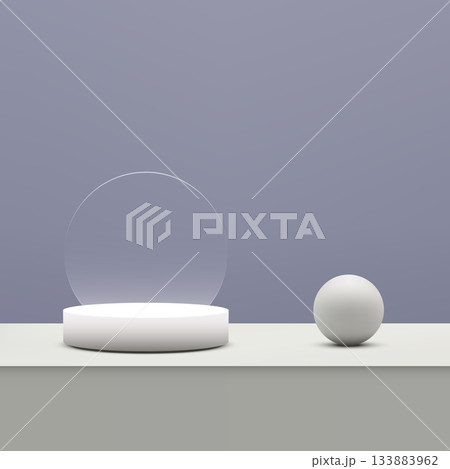 Minimal Product Display 3D Podium Scene with White Cylinder and Sphere on Pastel Lavender Background Minimal Product Display 3D Podium Scene with White Cylinder and Sphere on Pastel Lavender Background 133883962