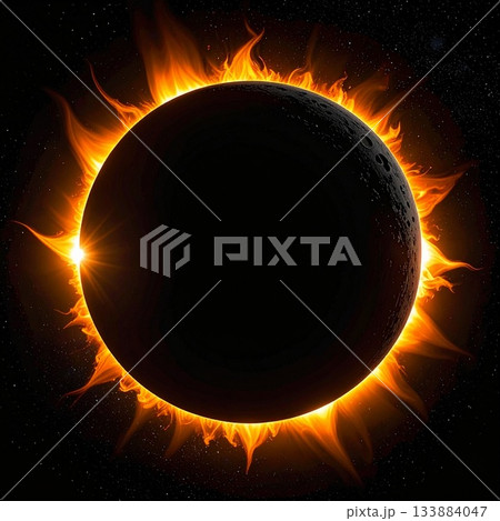 皆既日食　黄金の輪　イラスト 133884047