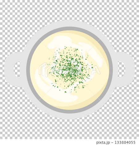 馬鈴薯濃湯Vichyssoise插畫(雙柄) 馬鈴薯濃湯Vichyssoise插畫(雙柄) 133884055