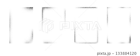 Spray noise frame collection. Black dotted grain rectangle border set. Stippled gradient boarder bundle for text box, banner, poster, template. Vector rough sprayed stencil graffiti effect frames Spray noise frame collection. Black dotted grain rectangle border set. Stippled gradient boarder bundle for text box, banner, poster, template. Vector rough sprayed stencil graffiti effect frames 133884120