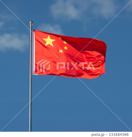 China flag waving in the wind. 133884366
