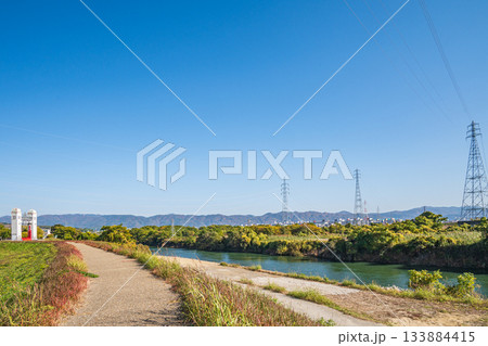 宇治川風景 京都市伏見区 宇治川風景 京都市伏見区 133884415