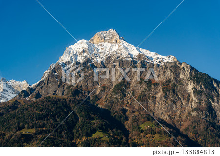 秋のブリステン山と森林の風景。アムステグ、ウーリ州、スイス 133884813