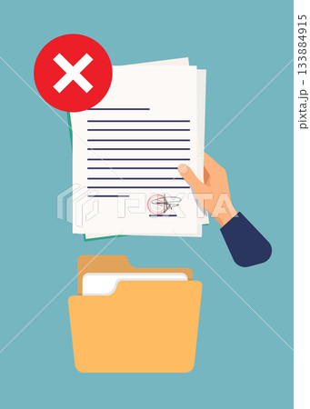 Illustration of Document not accepted or rejected. Stock illustration. 133884915