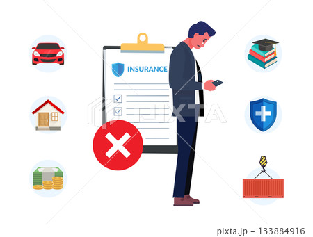 Illustration of insurance claim rejected or denied. Stock illustration Illustration of insurance claim rejected or denied. Stock illustration 133884916