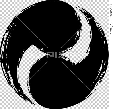 Two Tomoe ink painting illustration 133885584