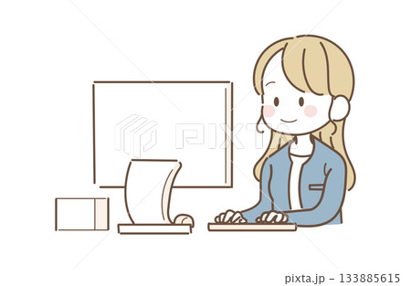 パソコンを使う女性会社員 パソコンを使う女性会社員 133885615