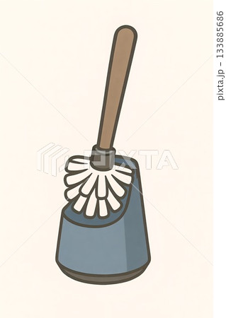 ケース入りトイレブラシの手描きイラスト 133885686
