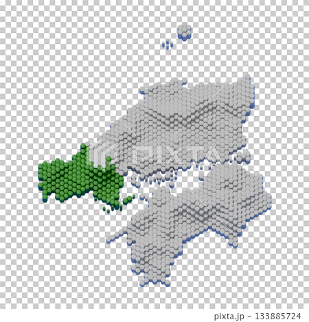 山口縣蜂窩狀三維地圖 山口縣蜂窩狀三維地圖 133885724