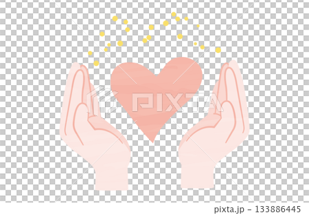 雙手環抱著一顆心的插圖 133886445