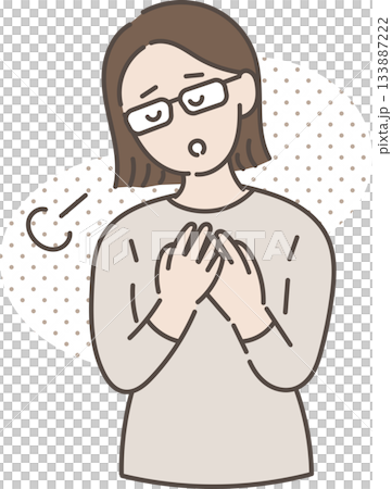 Illustration of a woman in her 40s feeling relieved Illustration of a woman in her 40s feeling relieved 133887222