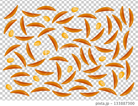 Persimmon seeds and peanuts illustration 133887300