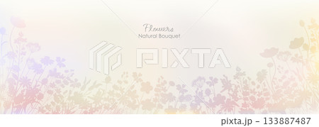 ナチュラルでシックな草花の背景イラスト ナチュラルでシックな草花の背景イラスト 133887487