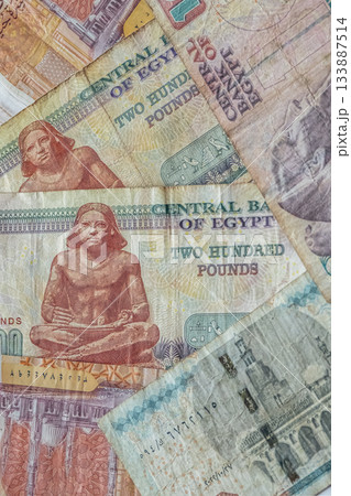 Egyptian paper money in the category of 200 pounds. Egypt pound bills, buying, selling, money 133887514