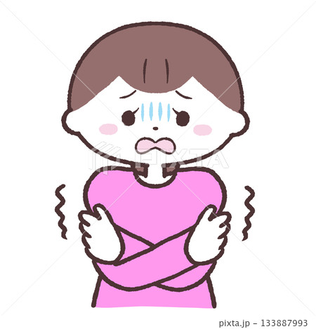 ぞわぞわする女性のイラスト 133887993