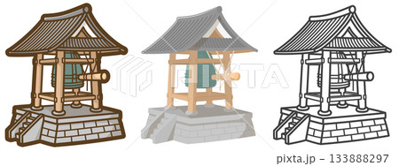 鐘楼と梵鐘 133888297