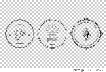 Simple hand-drawn frames and logos 133888527