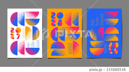 annual report 2027,2028 , 2029, template layout design, Typography flat design 133888536