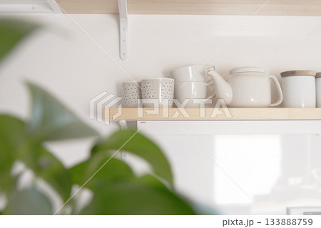 観葉植物のあるおしゃれなキッチン 133888759