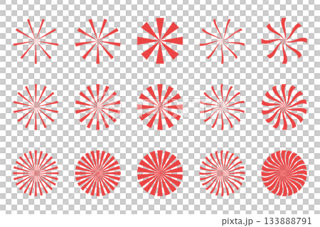 円形 放射線状 デザイン素材 赤色 円形 放射線状 デザイン素材 赤色 133888791