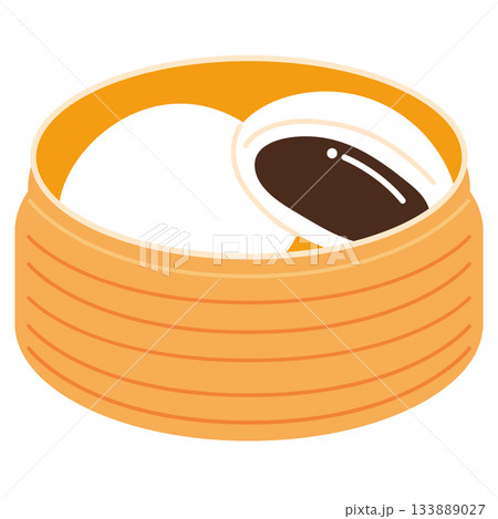 セイロに入ったあんまんのイラストセット 133889027