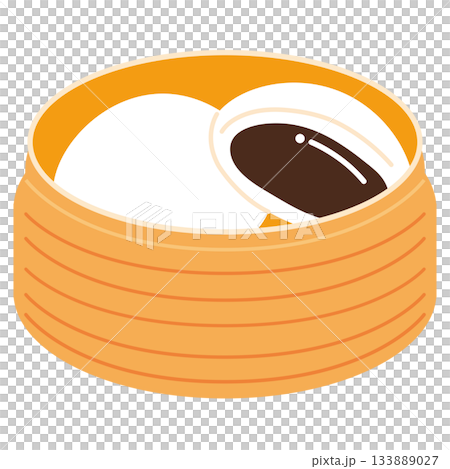 セイロに入ったあんまんのイラストセット 133889027