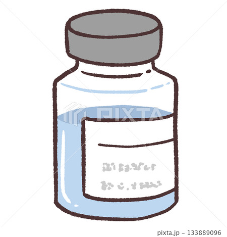 ワクチンの瓶手描きイラスト 133889096